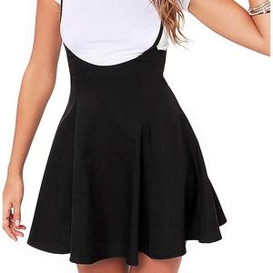 Women suspender midi skater skirt
